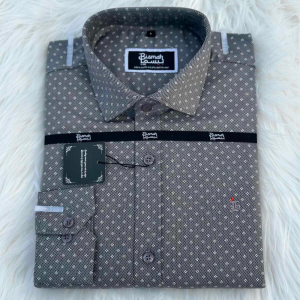 Micro-Dot Print Slim Fit Shirt