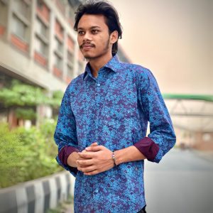 Vibrant Blue & Purple Floral Shirt