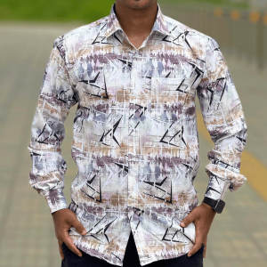 Multi-Tone Abstract Lines Shirt