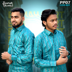 Teal Geometric Print Shirt