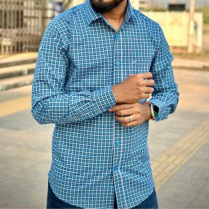 Blue & Teal Gingham Check Shirt
