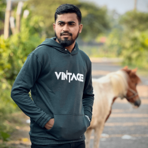 Vintage Graphic Pullover Hoodie | Men's Dark Teal Sweatshirt