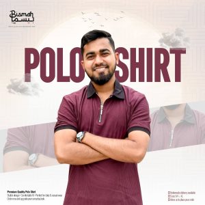 Maroon & Black Contrast Zipper Polo (PL4)