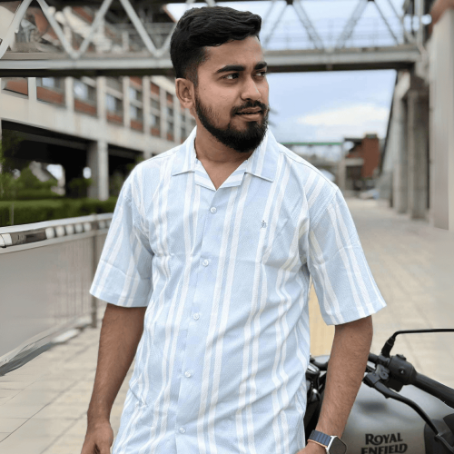 Striped Half-Sleeve Summer Shirt