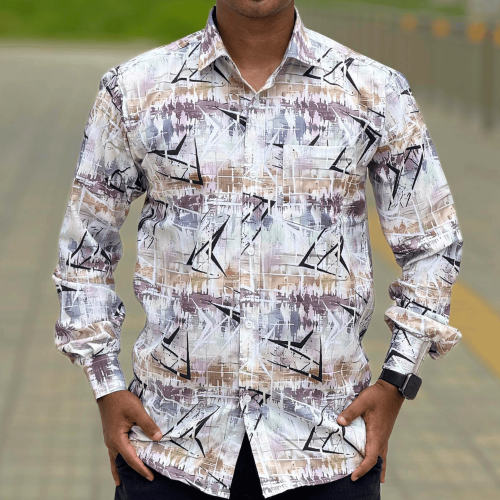 Multi-Tone Abstract Lines Shirt